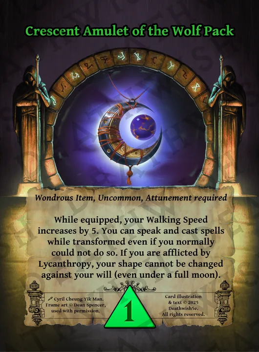 Crescent Amulet of the Wolf Pack
