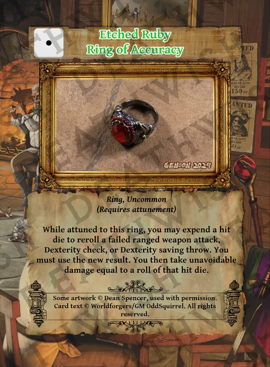 Etched Ruby Ring of Accuracy