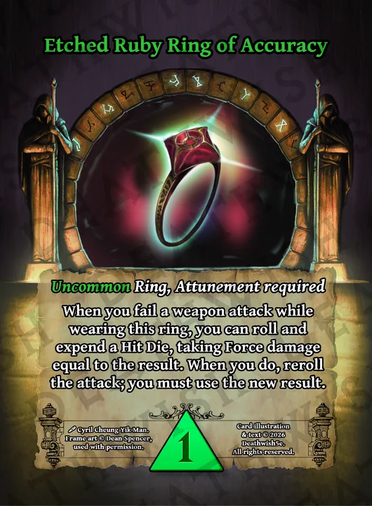 Etched Ruby Ring of Accuracy