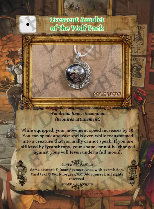 Crescent Amulet of the Wolf Pack