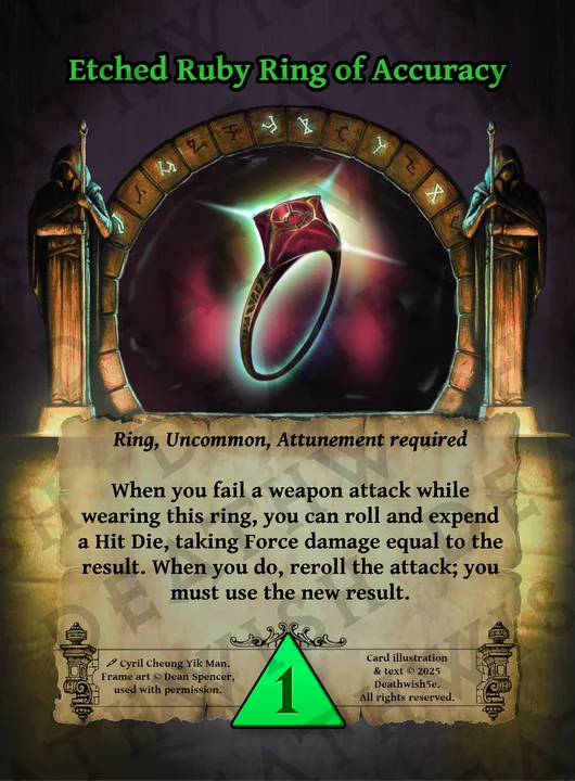 Etched Ruby Ring of Accuracy