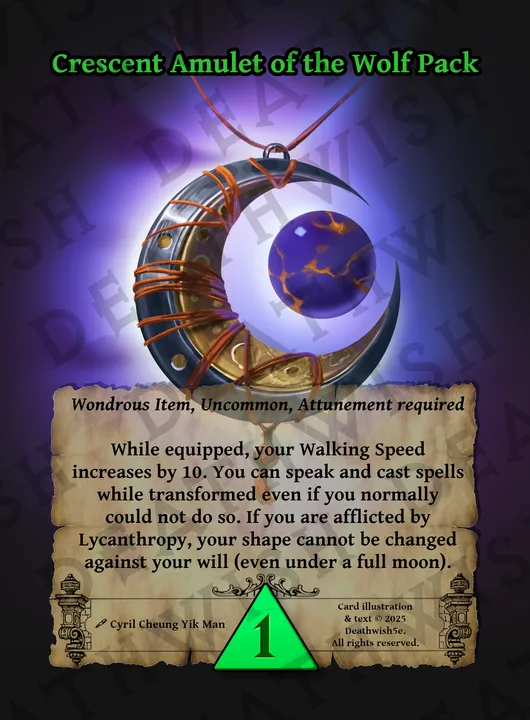 Crescent Amulet of the Wolf Pack